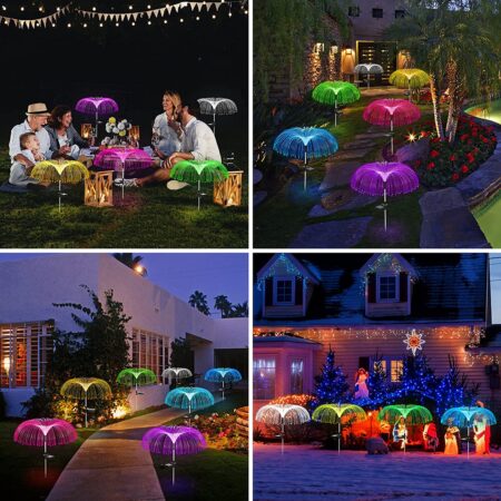 Vosaro Solar Yard Lights Decorative, 7 Color Changing Solar Powered Stake Light
