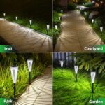 Solar Outdoor Lights,Solar Landscape Garden Powered Pathway Lights Warm/White Switch Auto On/Off Waterproof LED Path Lighting for Garden Walkway Yard