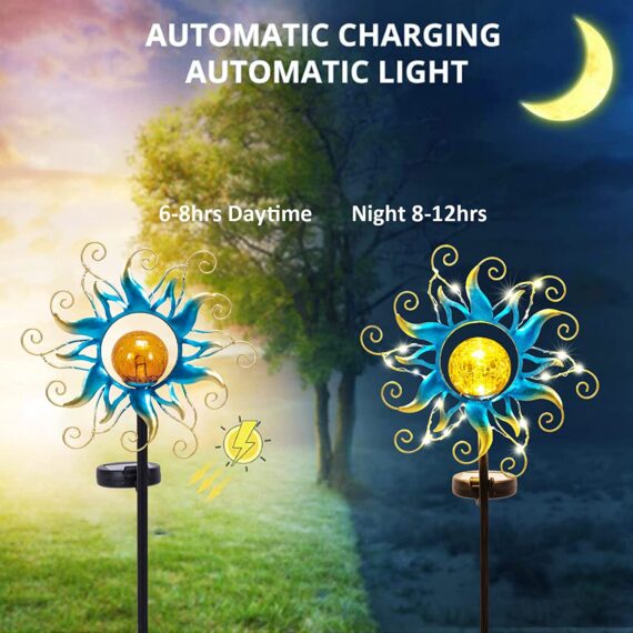 Kacux Solar Garden Metal Sun Lights Decor