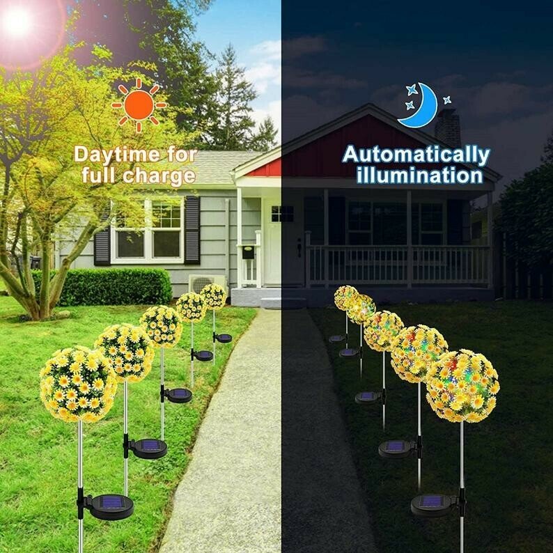 ✨Summer Promotion 49% OFF💐Artificial Daisy Solar Garden Stake Lights