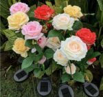 LAST DAY 50% OFF - SPRING ARTIFICIAL ROSE SOLAR GARDEN STAKE LIGHTS