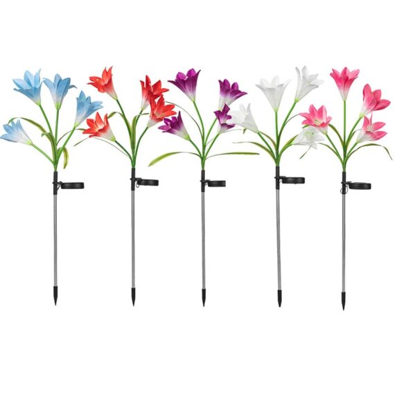 πSolar Garden Lights with Bigger Lily Flowers