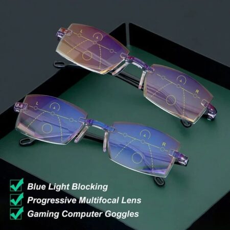 β‘LAST DAY RM 19.9π₯2024 New Sapphire high hardness anti-blue progressive Far And Near Dual-Use Reading Glassesβ¨