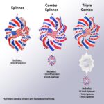 Flag Multi Color Swirly Metal Wind Spinner