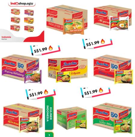 40 PACKS X 85G (PACKETS)๏ผ๐Indomie Instant Noodle 1 Carton 40 pcs | Mie Goreng | Ayam Bawang | Soto Mie | Kaldu Ayam | Kari Ayam๏ผ๐Clearance Price โฑ113.43๐