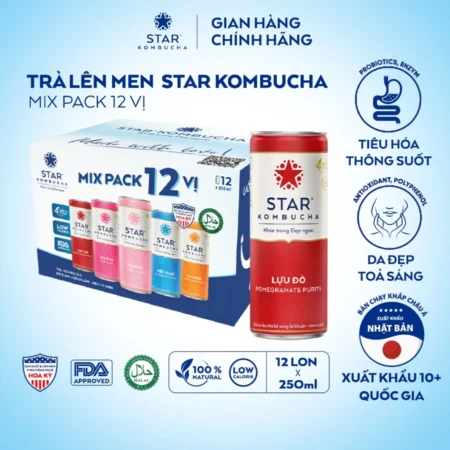 🧃Thùng 12 lon trà lên men Star Kombucha mix 12 vị 【250ml/lon】,【Khách hàng mới chỉ cần 51.740 ₫】🛒Mua ngay👇